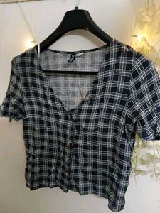 Plaid Button-Up Top