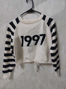 Striped &#39;1997&#39; Knit Sweater