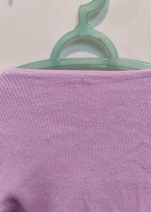 Lilac Cinched Front Long Sleeve