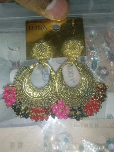 Fashionable Beaded Hoop Earrings