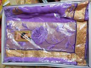 Elegant Purple Embroidered Saree