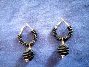 Myntra Black Beaded Earrings