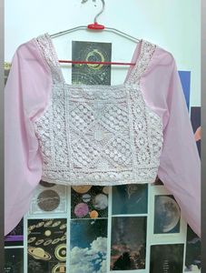 Elegant Baby Pink Crop Top