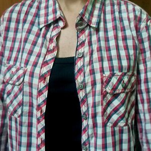 grunge checked aesthetic shirt