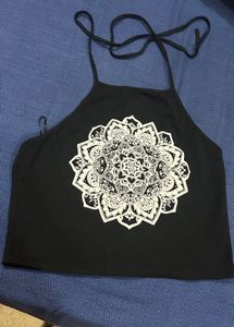 Black Mandala Halter Top