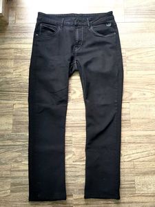 Black / Dark Wash Denim Jeans