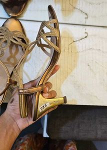 Metro Rhinestone Golden Heels