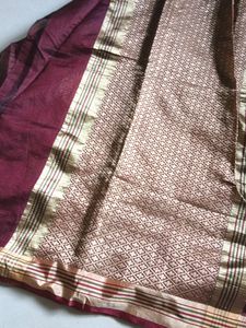 Maroon Saree With Blouse