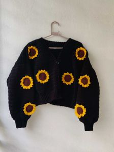 Sunflower Crochet Cardigan