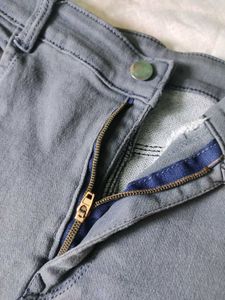 AJIO Grey Flared Jeans