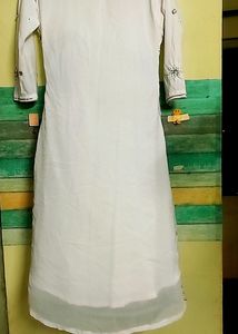 White Stone Work Kurti