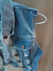 Distressed Denim Cropped Jacket