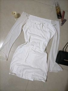 White Mini Bodycon Dress 👗🤍✨