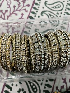 Silver Light Golden Color Bangles