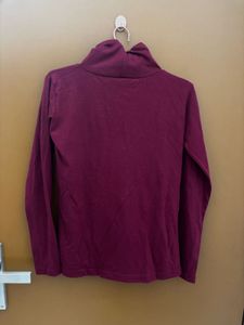 Maroon Turtle Neck Full Sleeve Top