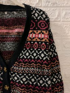 Navy Blue Button Sweater