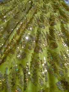 Yellow Embroidered Sequin Work Net Lehenga