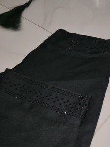 BLACK ABAYA VERY SHINY STONE WORK