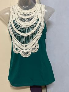 Chochet Green Designer Top