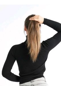 Black Ribbed Turtleneck