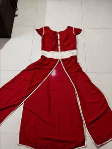 Elegant Red &amp; White Dress