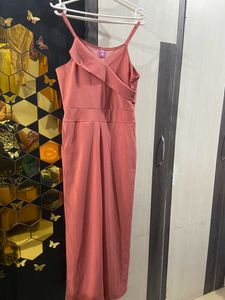 Athena Peach Jumpsuit With Pockets