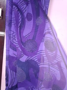 Purple Georgette Poonam Saree With Glitter Work