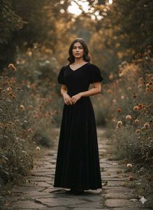 Black velvet shimmery gown