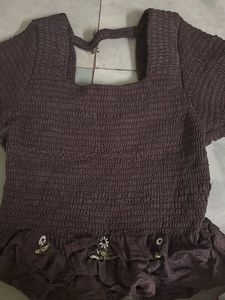 Cute Embroidery Peplum Top
