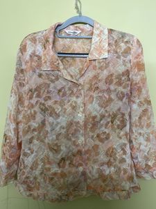 Floral Print Button-Down Top