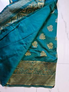 Elegant Green Banarasi Saree