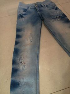 Distressed Light Wash Denim Jeans for women