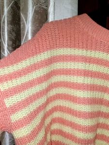 Striped Knit Cropped Sweater