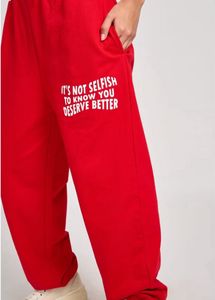 Red Graphic Print Lounge Pants