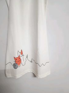 Cute Cat Graphic Tee Dress