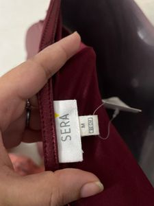 Burgundy One-Shoulder Party Dress