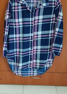 Blue &amp; Pink Plaid Button-Up Shirt