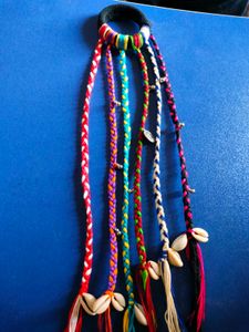 Navratri Boho Braided Hair Tie with Charms