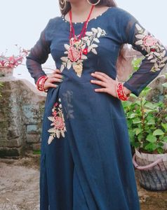 Indo Western Slit Kurti Plazoo Set