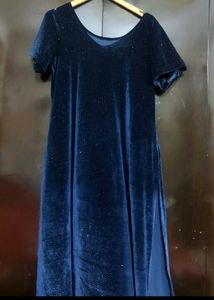 Sea🌊Blue Velvet Suit Salwar &amp; Dupatta For 42 Bust