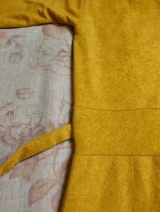 Mustard Yellow Belted Dress 💛⚡