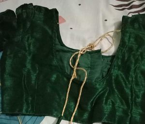 Emerald Green Silk Blouse