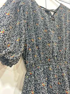 Floral Puff Sleeve Midi Dress