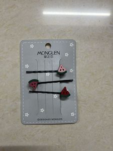 Monglen Watermelon Hair Clips (Set of 3)