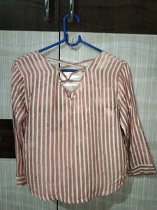 Striped Back Detail Blouse