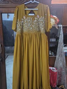Mustard Embroidered Dress