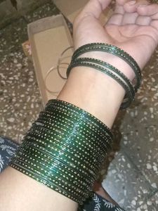 Green &amp; Gold Bangle Set