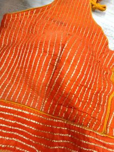 Orange Striped Blouse