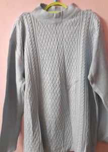 Blue Cable Knit Sweater