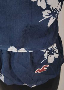 Floral Navy Square Neck Top